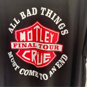 MENS MOTLEY CRUE FINAL TOUR SHIRT SIZE XL ALL BAD THINGS NWOT RARE